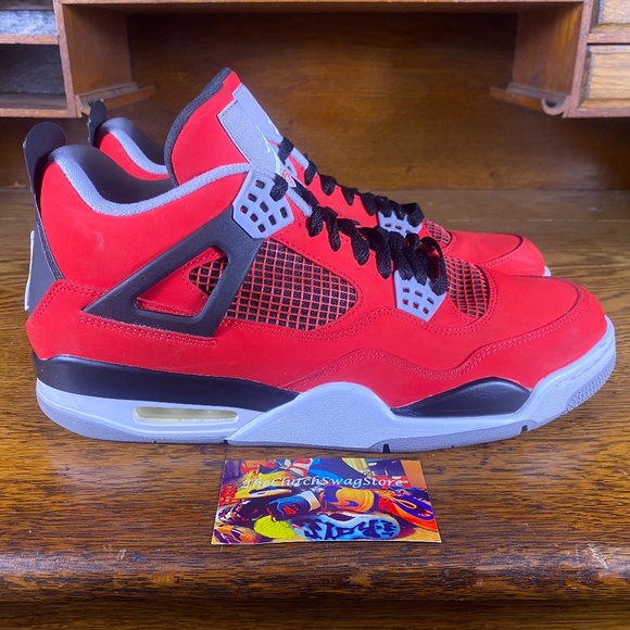 Nike Air Jordan Retro 4 Mid Mens Shoes Red Size 11 - Picture 2 of 9